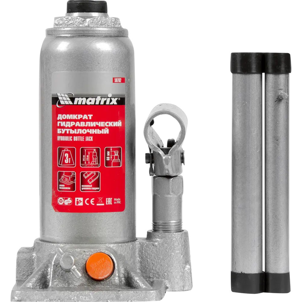 Гидравлический домкрат бутылочный Matrix до 3 тонн 82202373 STLM-0021871 - Вид №1