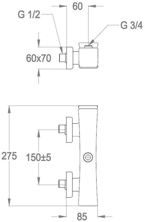 Fir Italia Смеситель для душа с одной ручкой на 2 отверстия Déco 87 8733612 - Вид №1