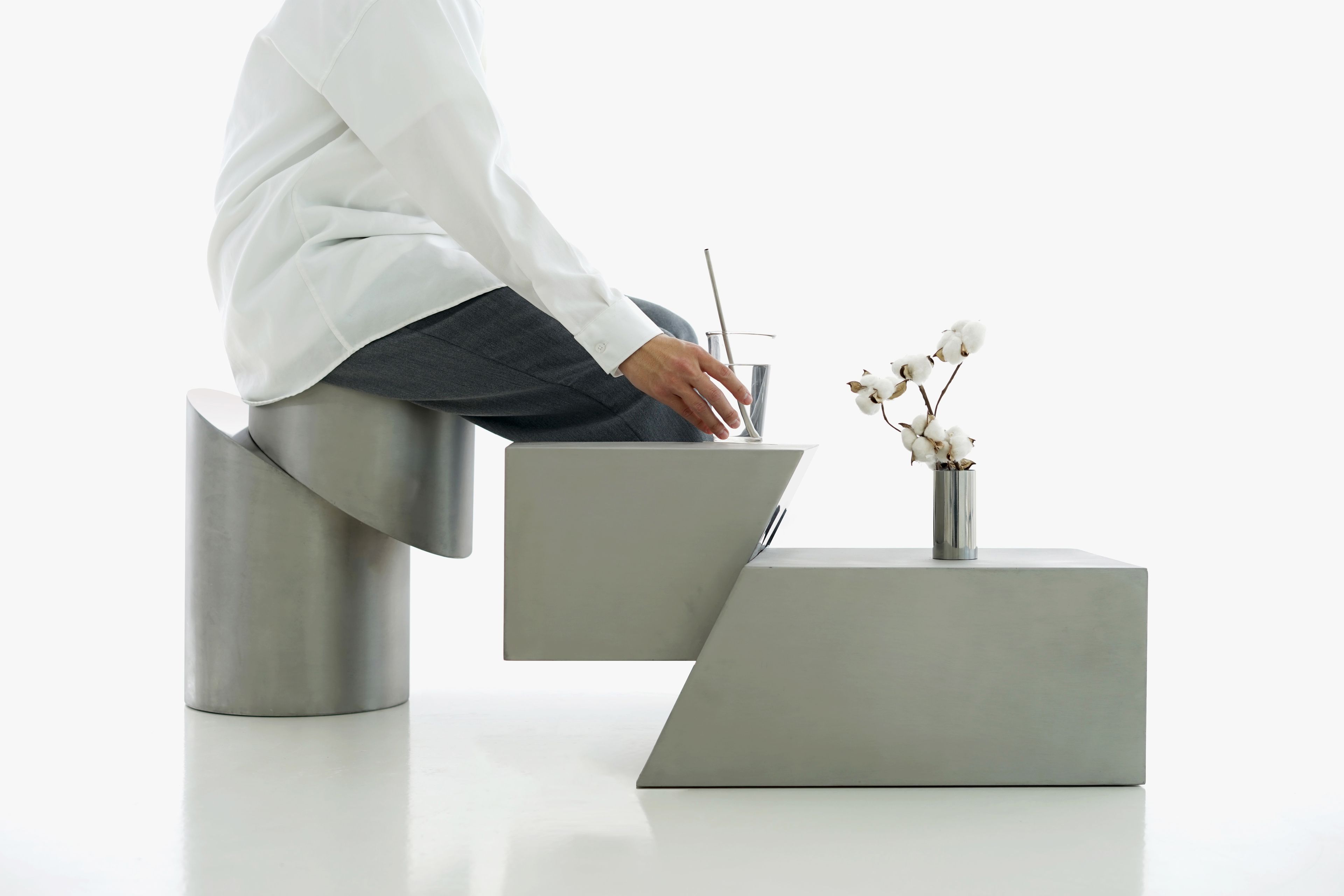 Низкий журнальный столик из нержавеющей стали Movimento Gallery SLICE ARCH-00034594 - Вид №10