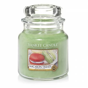 Свеча средняя в стеклянной банке "Макаруны" Macaron treats 411 гр 65-90 часов YANKEE CANDLE  267985 Зеленый