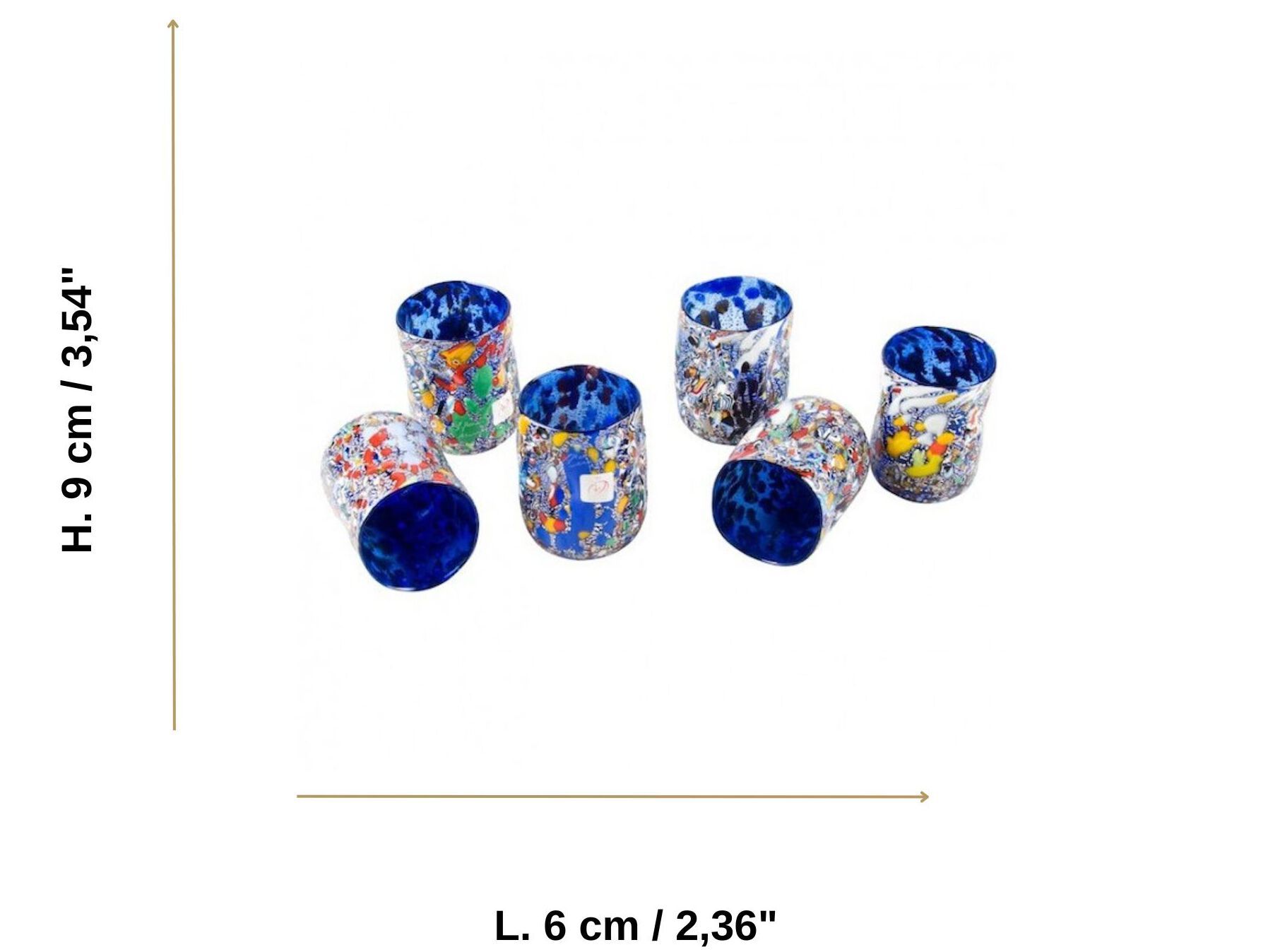 Набор из шести стаканов из муранского стекла ручной работы YourMurano готы ARCH-00065835 - Вид №4