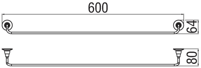 Nobili Rubinetterie Вешалка для полотенец Carlos primero Accp20/600cr - Вид №1