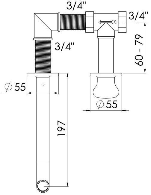 rvb Настенный смеситель для мойки на 2 отверстия Deville 1955.--.48 - Вид №1