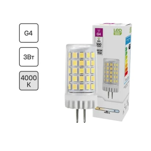 Лампа светодиодная G4 220-240 В 3 Вт белая 300 лм нейтральный белый свет 82991560 STLM-2180993
