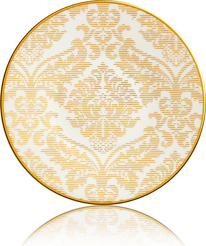 10626591 Haviland Тарелка десертная 16см "Дамасский узор" (золотая) Фарфор, Керамика 