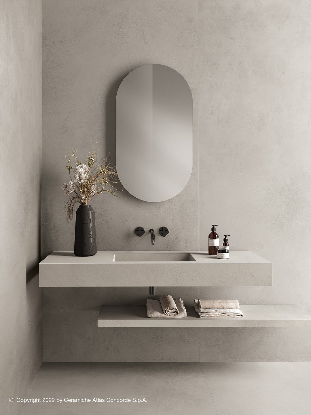 Одиночная подвесная раковина из керамогранита Atlas Concorde Habitat Contract ARCH-00070716 - Вид №6