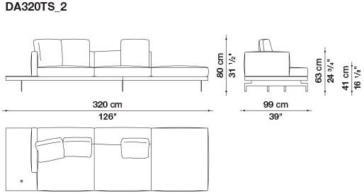 B&B Italia 3-х местный тканевый диван с шезлонгом Dock sun-id-1355318 - Вид №124