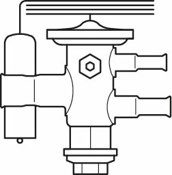 Danfoss TUA/TUAE — Клапаны терморегулирующие со сменными клапанными узлами TUAE Корпус клапана с элементом термоста 068U1714  - Вид №14