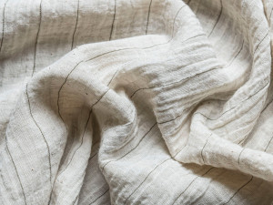 Льняная и хлопковая полосатая ткань