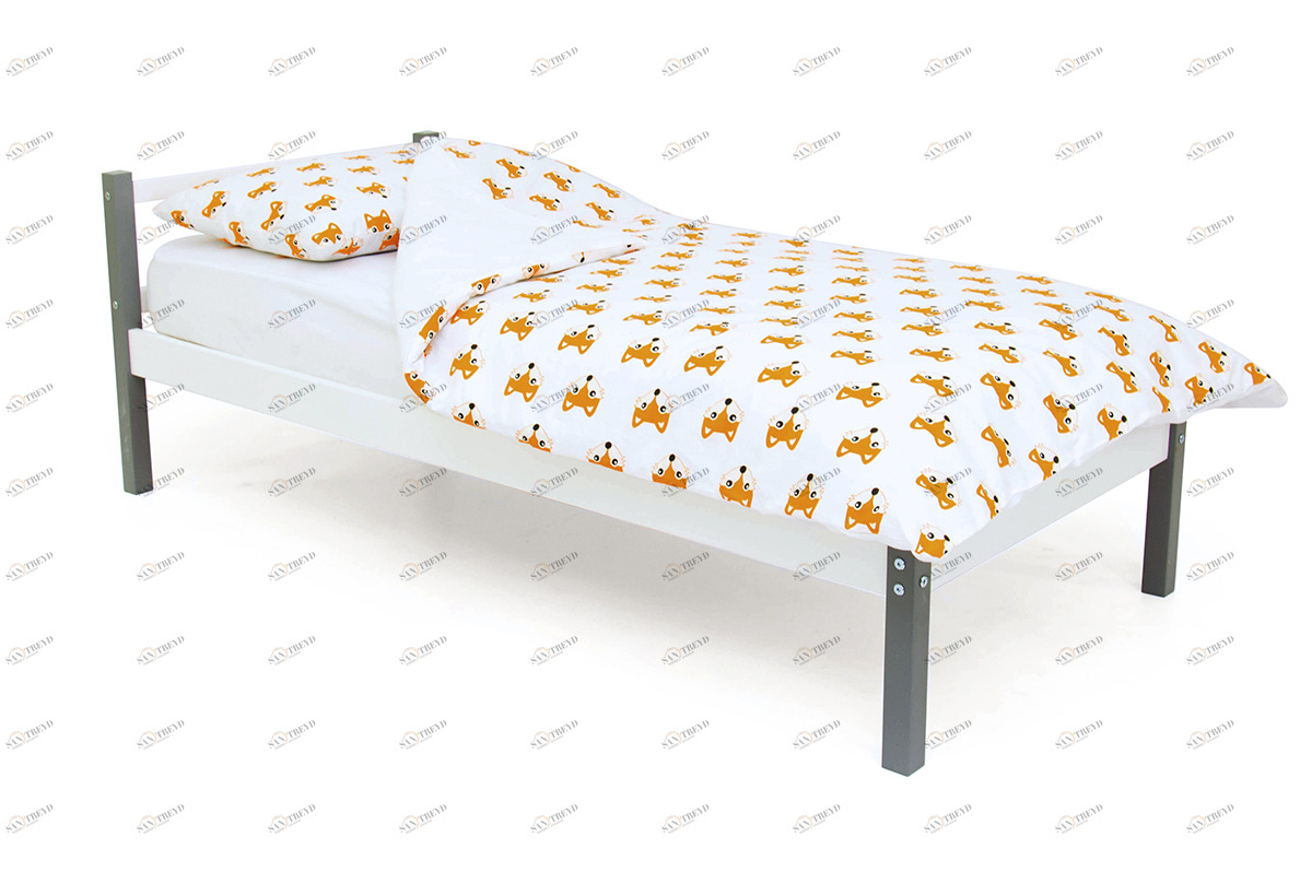 Детская кровать Svogen classic графит, белая БЕЛЬМАРКО  326810 Белый;серый Santreyd 