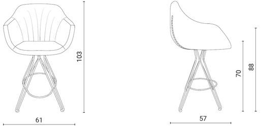 Ozzio Italia Высокий табурет, обитый кожей  S553  - Вид №4