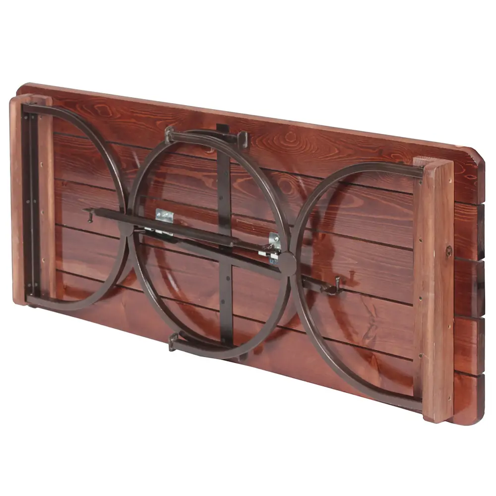 Стол садовый Naterial Тироль складной 150x60x78 см металл/дерево темно-коричневый STLM-2031511 - Вид №2