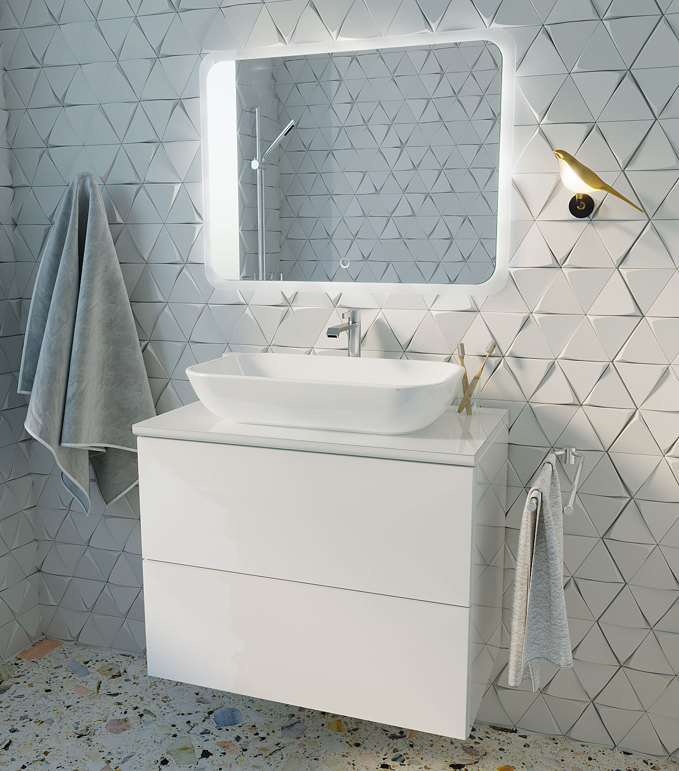 У98566 Зеркало Amour 80, с сенсором 1 Marka 