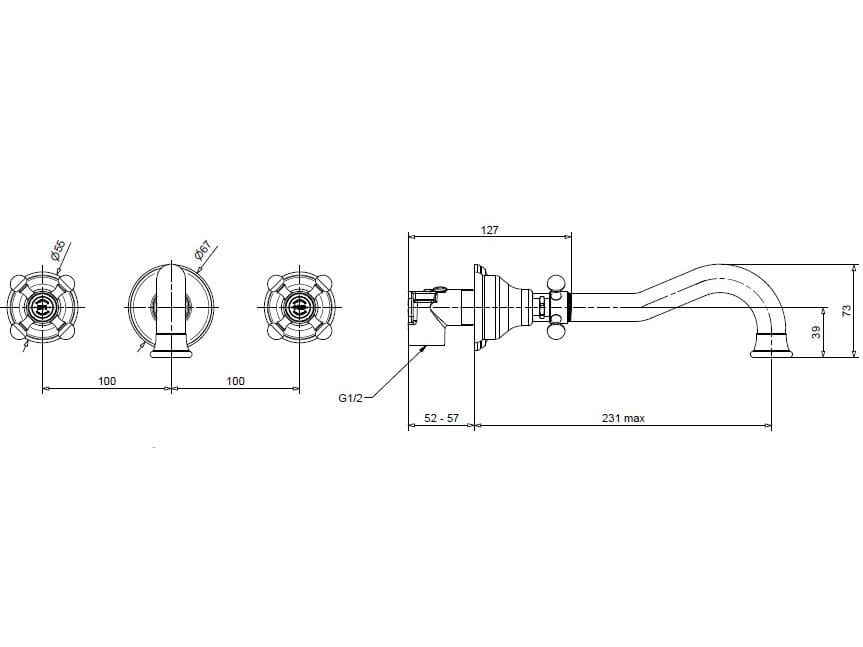 Смеситель для раковины из хромированной латуни Bugnatese Lady ARCH-00058420 - Вид №2