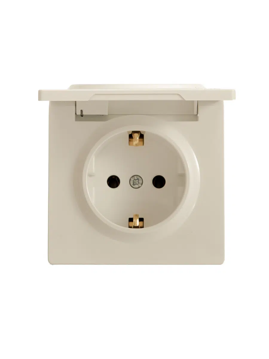 LETO Розетка с/з с крышкой ПБТ крем LEZARD 752-0300-123B - Вид №5