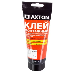 Клей Axton для потолочных изделий монтажный особопрочный в тюбике 0.3 кг