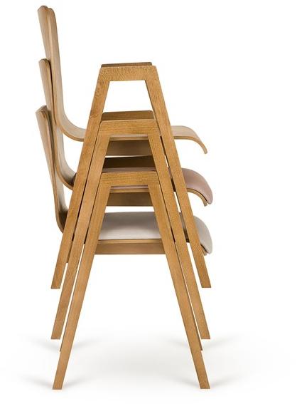 Paged Штабелируемый деревянный стул со встроенной подушкой sun-id-1419624 - Вид №2