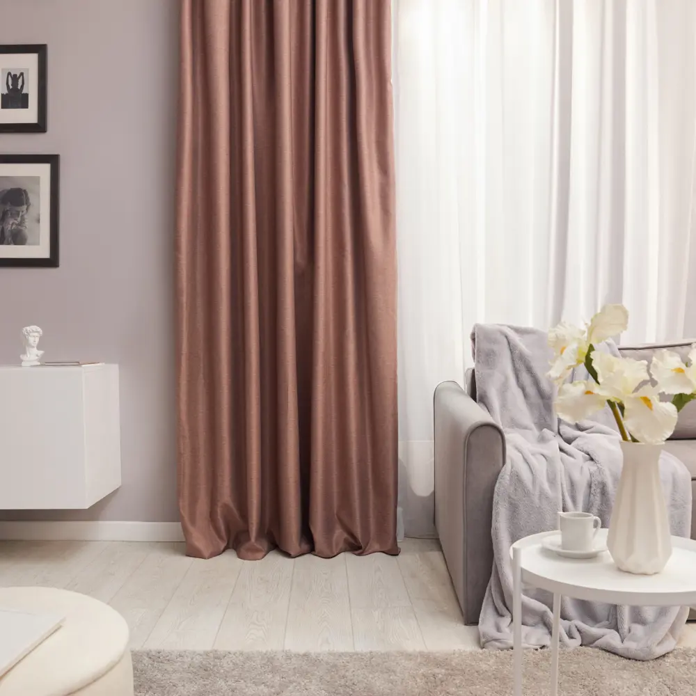 Штора на ленте Паола 200x280 см цвет розовый MIAMOZA STLM-2041074