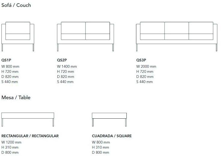 Mobboli 3-х местный тканевый диван Quadrat Qs3p - Вид №3
