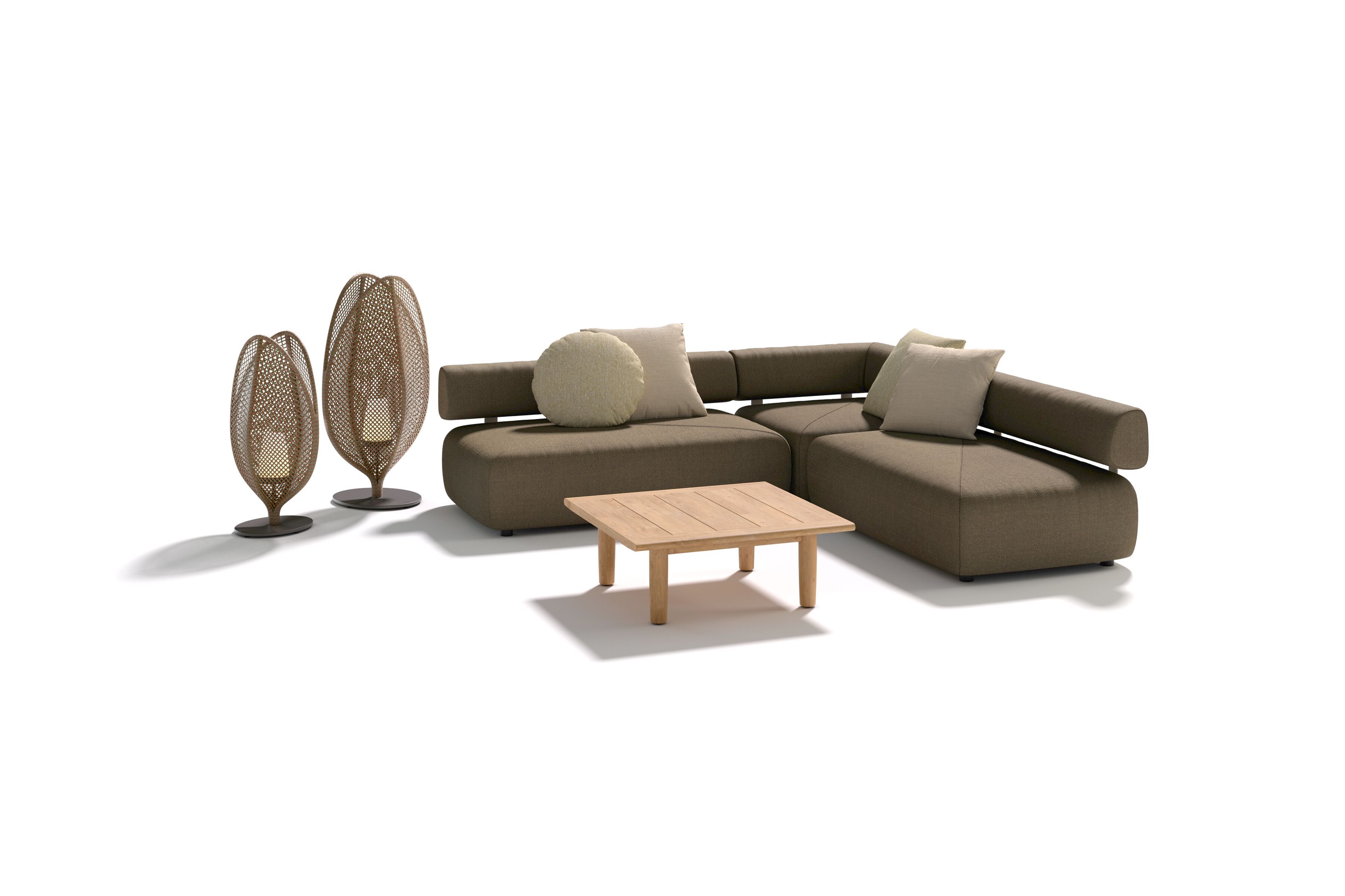 Низкий квадратный стол из тикового дерева DEDON TIBBO ARCH-00090678 - Вид №1