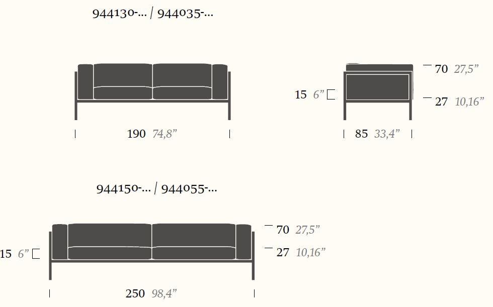 Kettal 3-х местный тканевый садовый диван Landscape #944150 - Вид №7