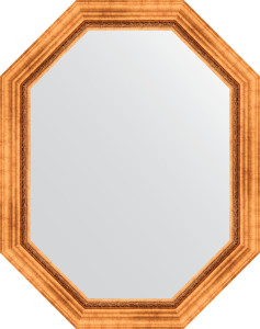 BY 7164 Зеркало в багетной раме - римское золото 88 mm EVOFORM Octagon