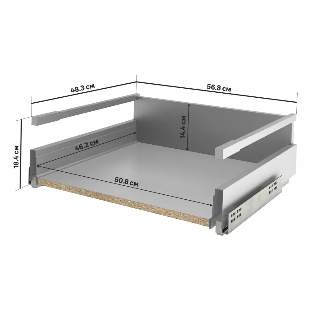 Ящик Delinia ID 56.8x18.4x48.3 см металл цвет серый 82109387 STLM-2008422  - Вид №2