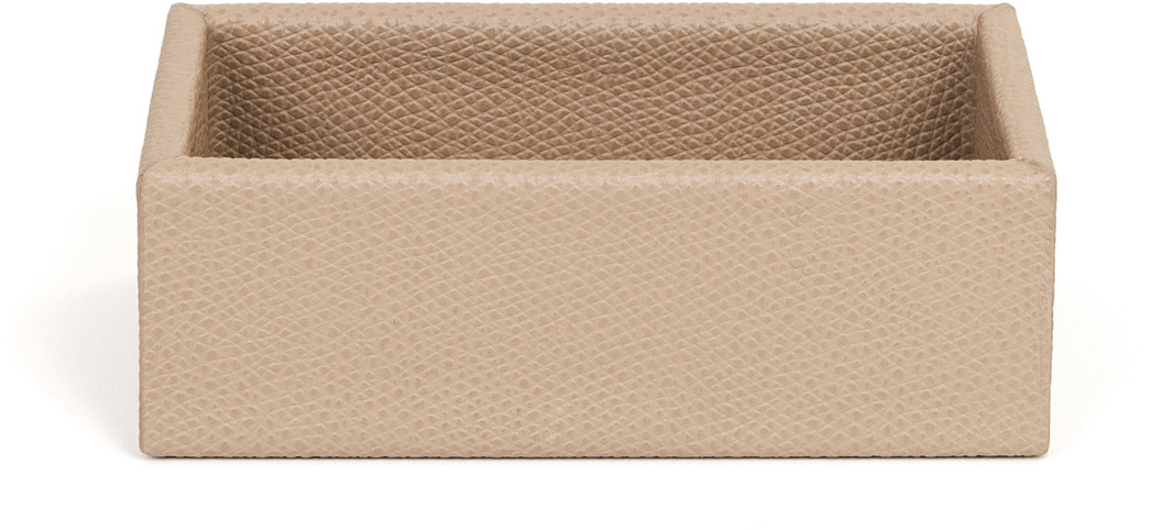 Маленькая шкатулка Poseidon - 11X6XH3,7 см / тканая кожа_темно-серый