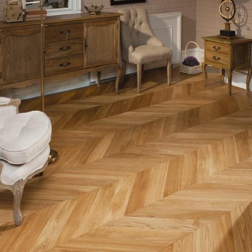 Паркет Ёлка Coswick Дуб Селект (Гладкая) 320х82,55 мм 11281101 - Вид №1