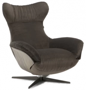 Natuzzi Кресло-реклайнер из ткани с подставкой для ног