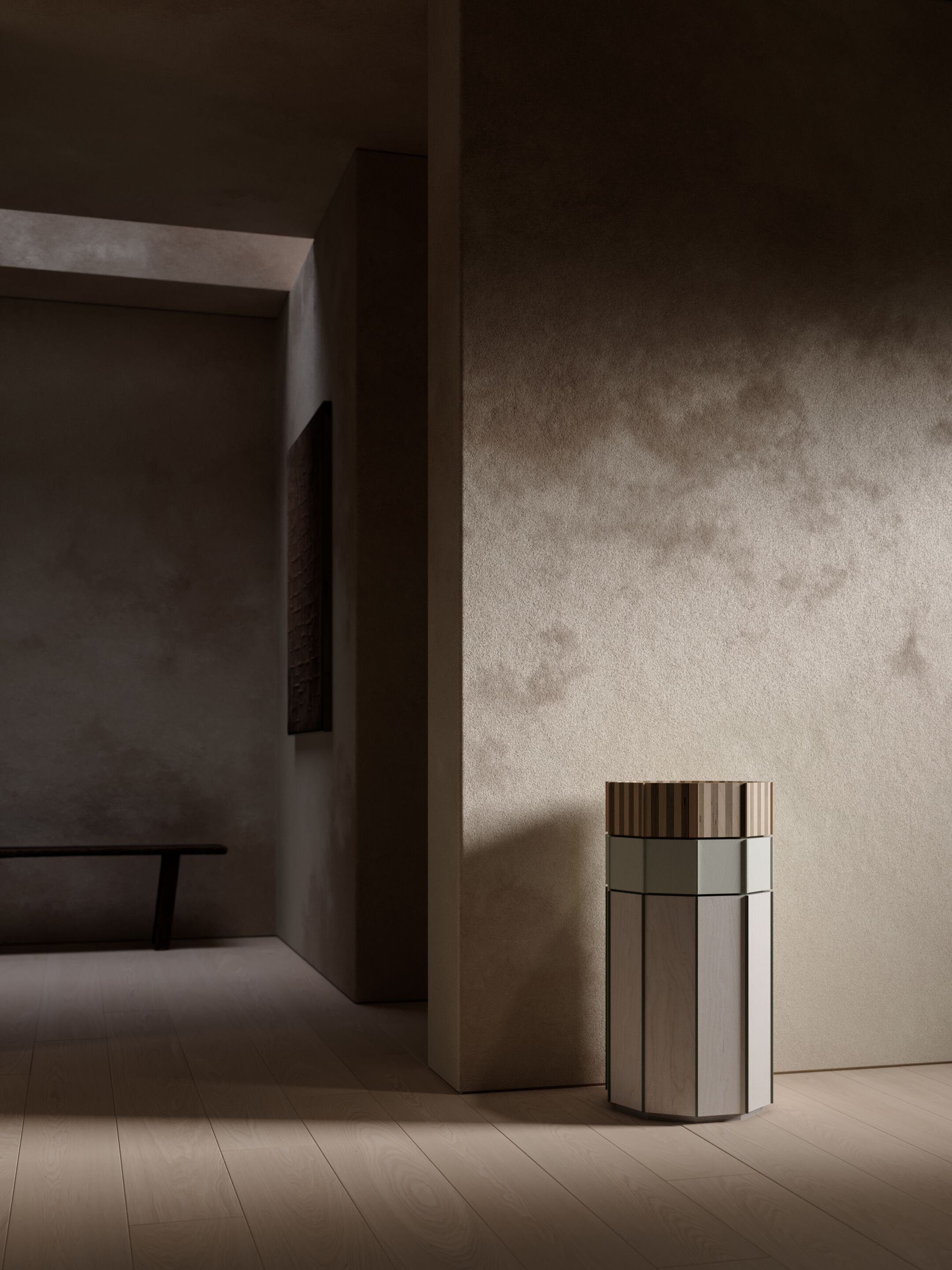 Низкий деревянный журнальный столик с отсеком для хранения VESTA FURNITURE барабаны ARCH-00080384 - Вид №7