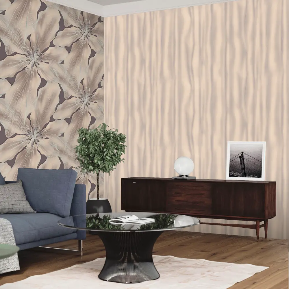 Обои флизелиновые Euro Decor Glossy коричневые 1.06 м ED7172-12 85309991 STLM-2137480 - Вид №3