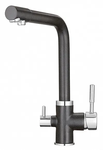 2015, ЧЁРНЫЙ, СМЕСИТЕЛЬ КУХОННЫЙ GRANULA 2015-ST157 - Вид №1