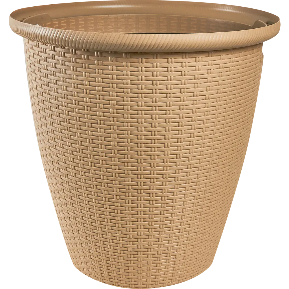 Кашпо для цветов Ingreen Rattan ø38 см v30 л пластик бежевый 87660978 STLM-2128410