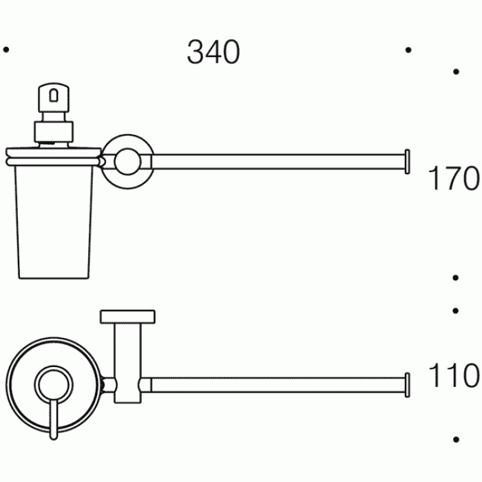 W4974 Полотенцедержатель с дозатором (стекло) COLOMBO PLUS Colombo Design - Вид №1