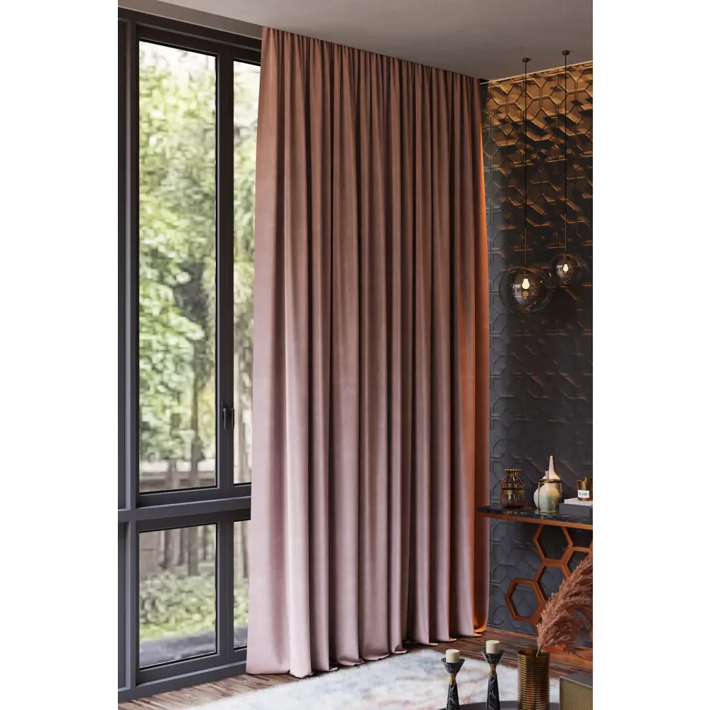 Штора на ленте 140x260 см цвет пыльная роза GARDEN STLM-2111558 - Вид №4
