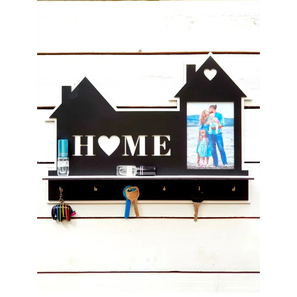 Ключница с фоторамкой Home 38x38x5 мм МДФ цвет черный 85097659 STLM-2053775 Santreyd  - Вид №1