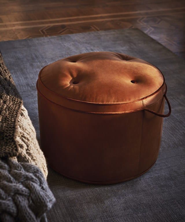 Круглый кожаный пуф OAK Милан ARCH-00078050 - Вид №2