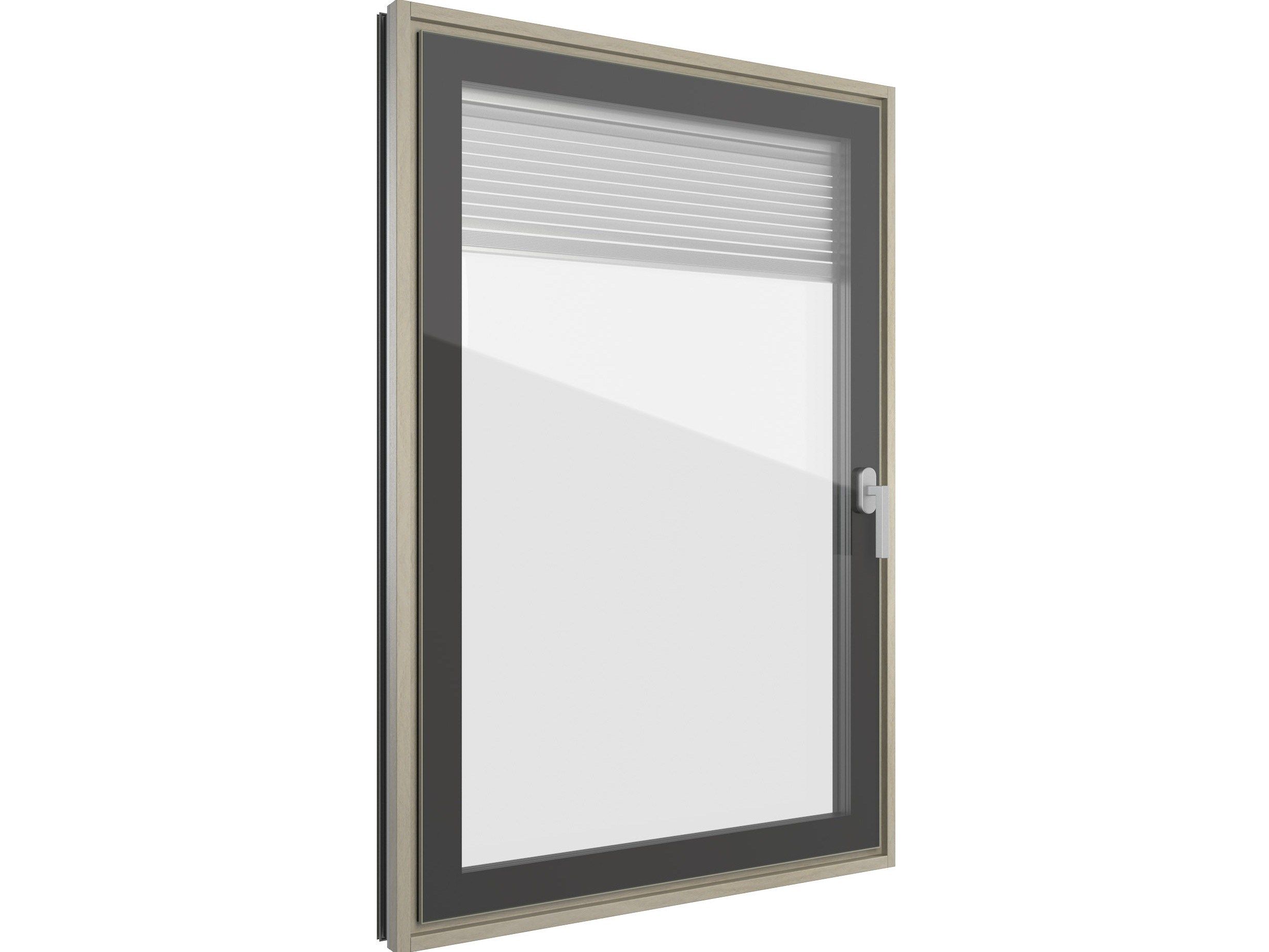 Алюминиевое и деревянное окно со встроенной жалюзи FINSTRAL FIN-Project ARCH-00033531 - Вид №1