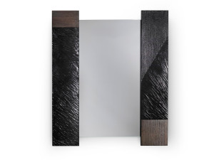 Прямоугольное зеркало из дерева и стекла