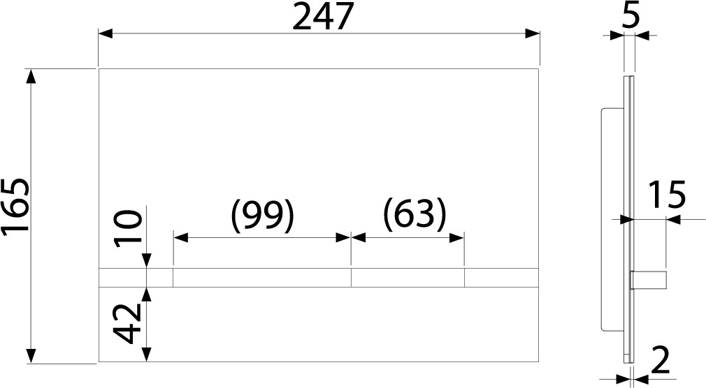 Кнопка управления для скрытых систем инсталляции, стекло-черный ALCAPLAST STRIPEGL1204 - Вид №1