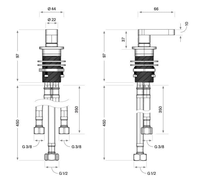Смеситель для раковины из нержавеющей стали с поворотным горлышком COCOON John Pawson ARCH-00055268 - Вид №8