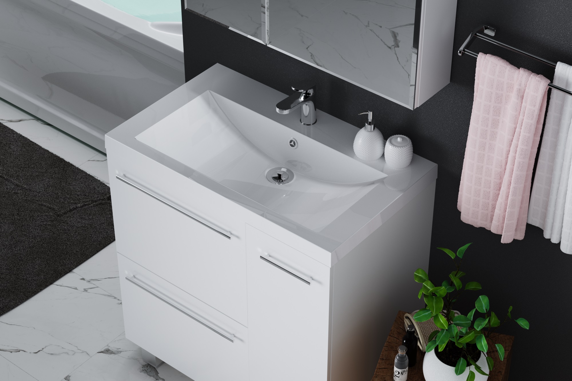 У51042 Тумба без раковины Соната 90Н 1д, 2я б/к 1 Marka Соната  - Вид №3