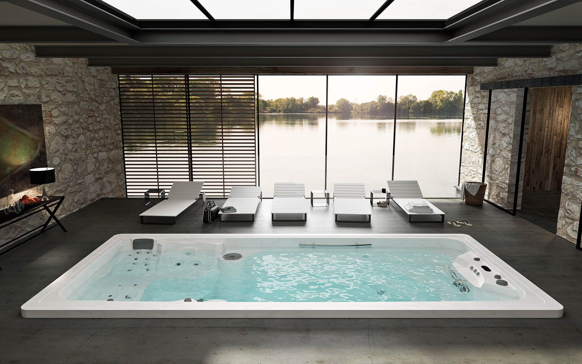 3-местный прямоугольный мини-бассейн с противоточным плаванием Albatros HARRY SWIM ARCH-00022318 - Вид №1