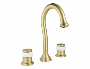 065501.N00.72 Раковина с тремя отверстиями из белого фарфора Окисленная медь