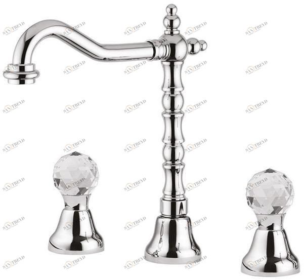 Rubinetteria Giulini Смеситель для раковины на 3 отверстия Odessa crystal F3906a/s