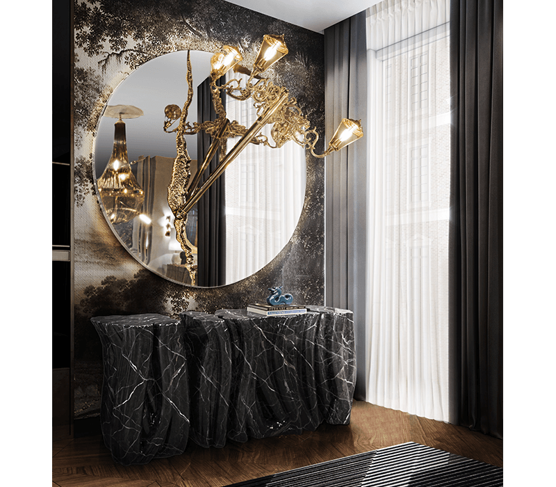 0-078 Люмьер круглое зеркало Boca Do Lobo  - Вид №8