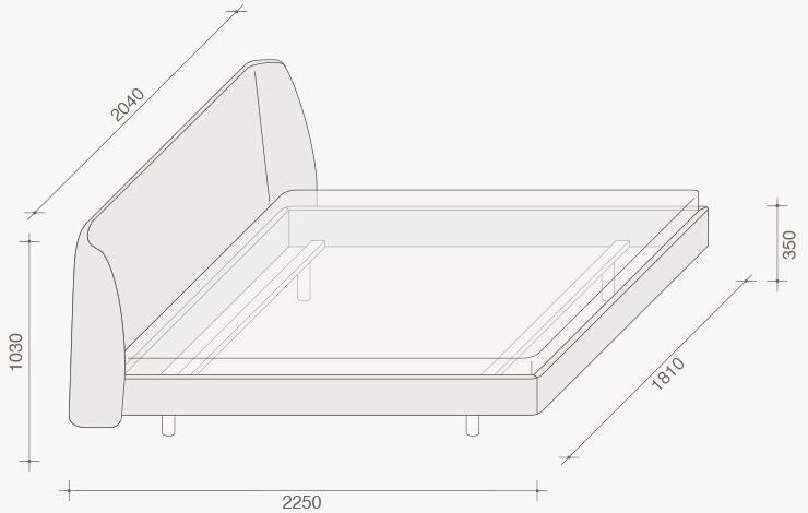 Lema Двуспальная кровать из ткани с мягким изголовьем sun-id-1500474 - Вид №7