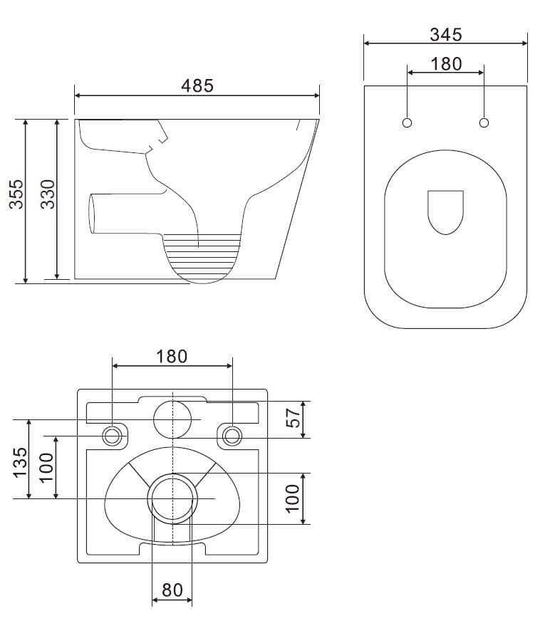 Керамический подвесной туалет OMNIRES фонтан ARCH-00137641 - Вид №3
