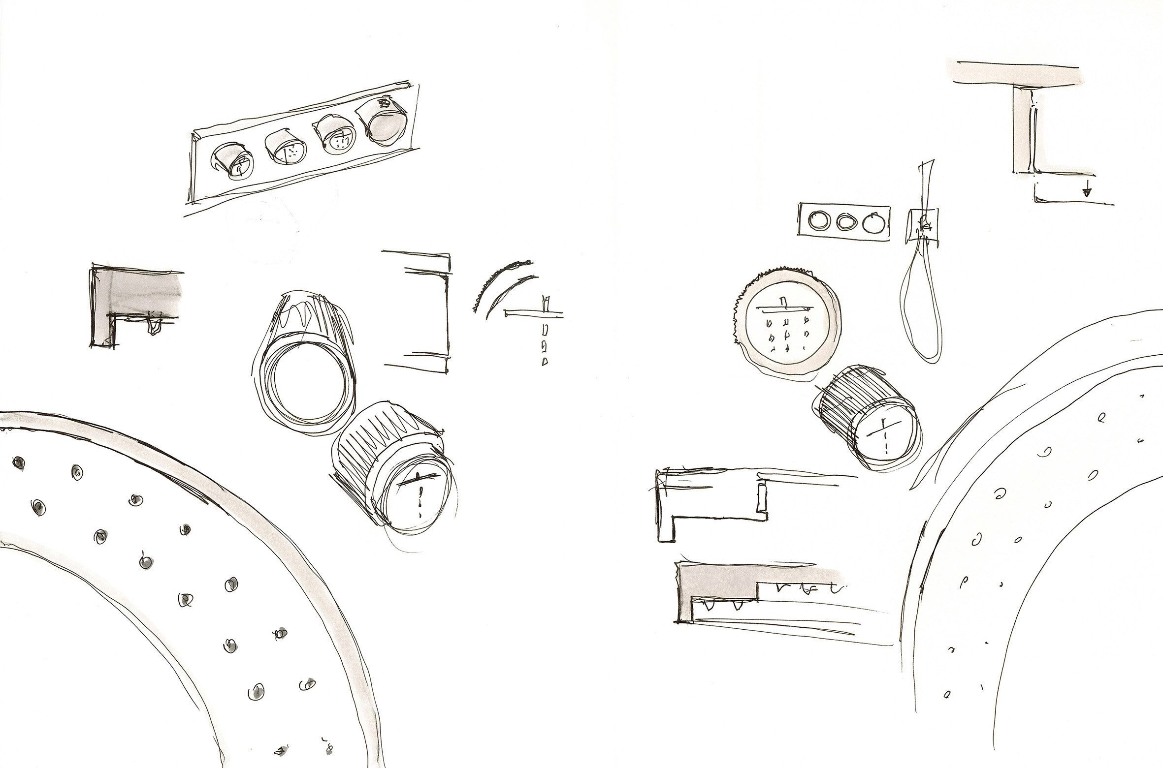 Смеситель для душа с 5 отверстиями и ручным душем Fantini Rubinetti вода сущность ARCH-00108666 - Вид №3